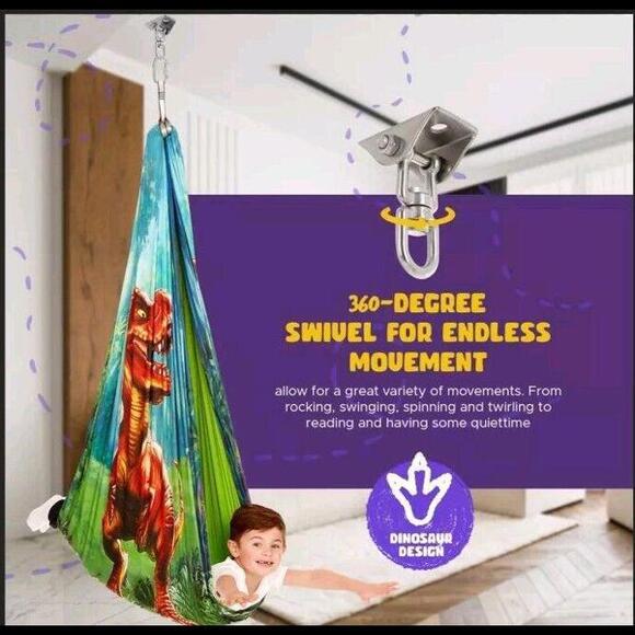 Sensory Swing for Kids with Special Needs - Double-Layer, 360° Swivel - Includes - Picture 6 of 9